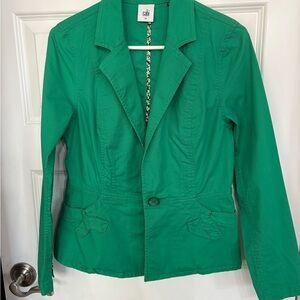 CAbi Emerald Green Blazer Structured Shoulders Professional Style